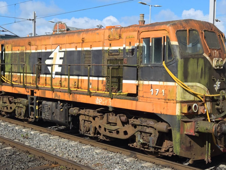 18/4/2026: 171 at Dublin Connolly on the event of its transfer from Inchicore to Connolly Shed. (M. Wilson)