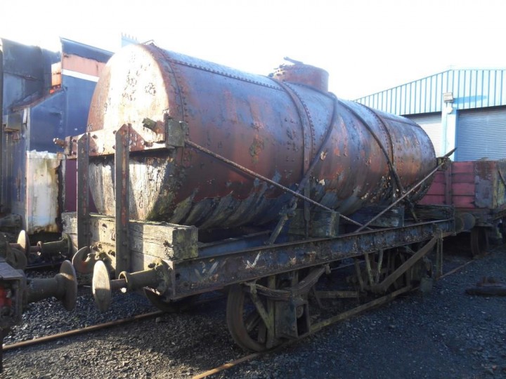 On 30/1/2016, unrestored and missing its bearings, which were removed for safe keeping at some time in the past, 602 finds itself at the front of the sheds for the first time in many years due to the building work on the Larne end of the storage sidings. (M.Walsh)