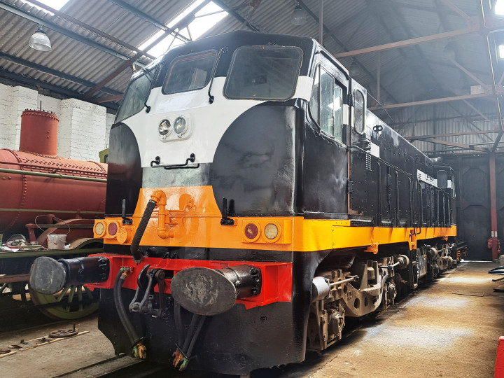 5/8/2023: Looking splendid in the Locomotive Gallery after an overhaul and re-paint.