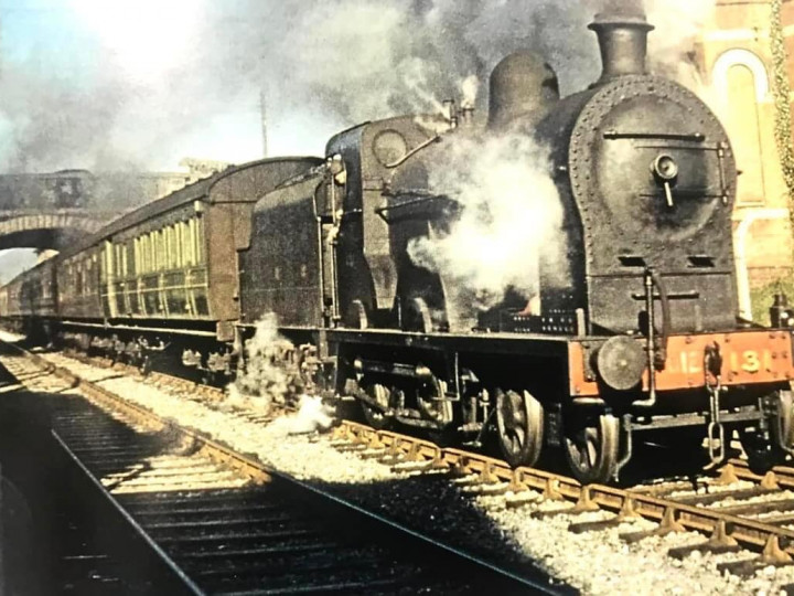 1963: A blast from the past - No.131 leaving Dundalk on a passenger service to Dublin. (D. Biddick)