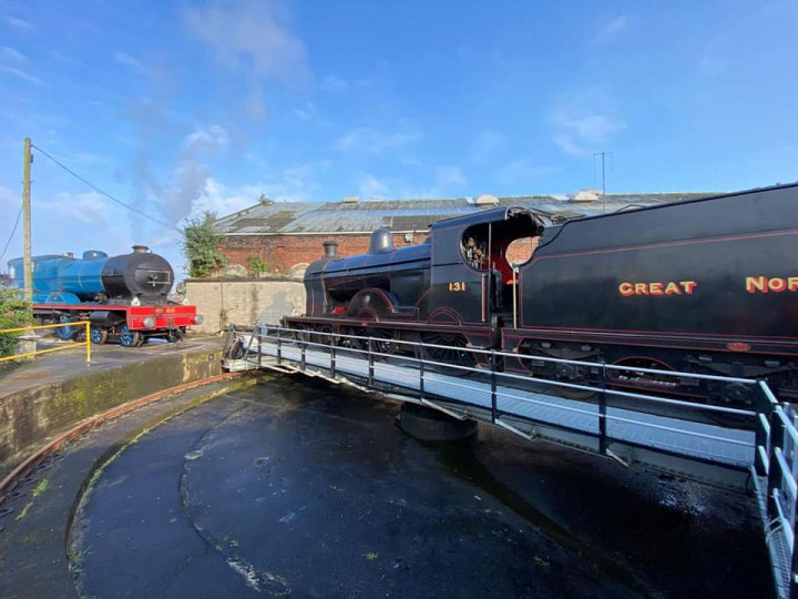 23/4/2023: No.131 on the Connolly turntable for the first time in many a long year. It is out of steam and has been shunted there by No.85. (G. Mooney)
