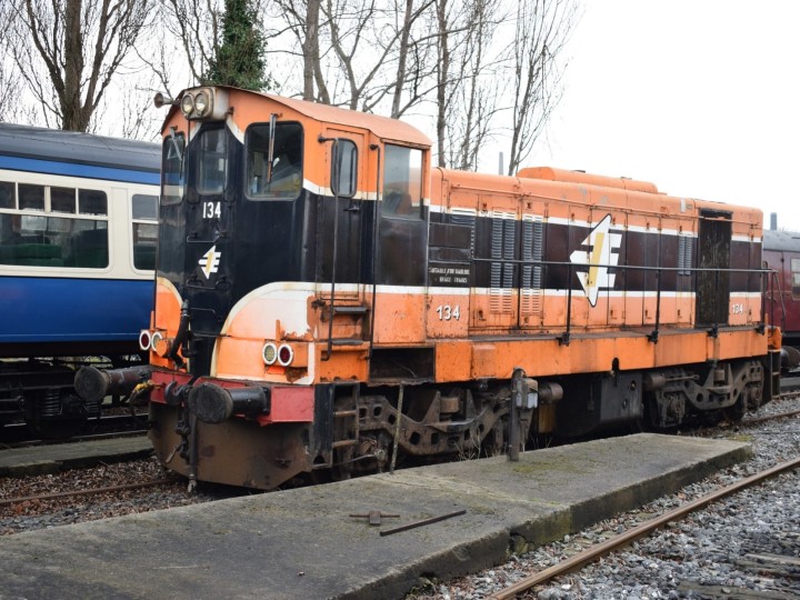 134 stabled alongside the RPSI Cravens at Inchicore. (J. Monaghan)