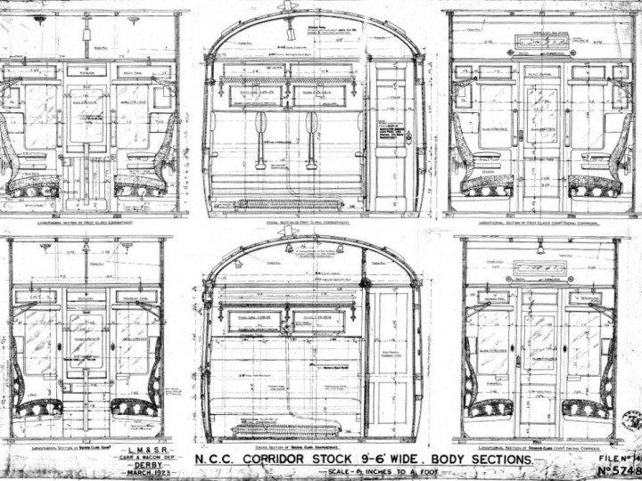 Original NCC compartment plans which were consulted during restoration.