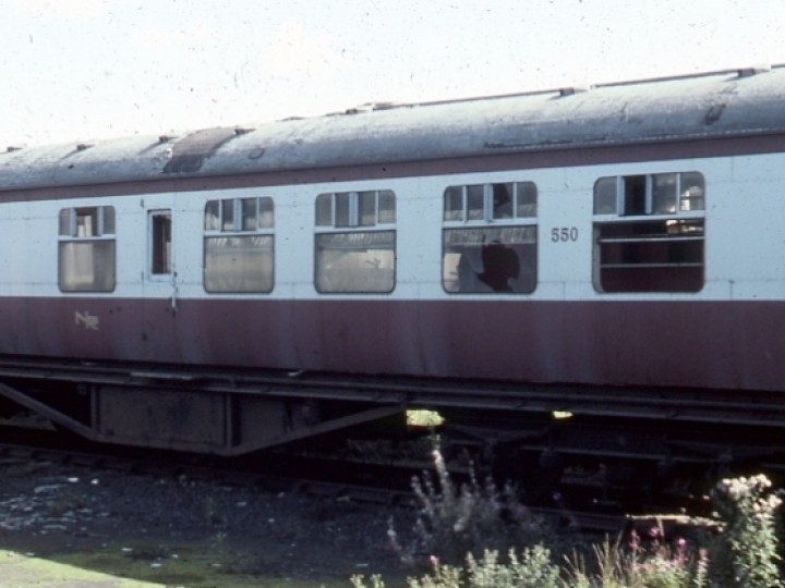 550 lying derelict at York Road station in 1978. This was around the time the RPSI was buying up carriages as they came out of service with NIR.