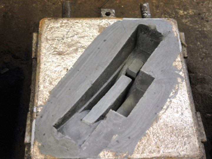 26/1/2015: The more complex half of the mould for No.85's brake block. (C.P. Friel)