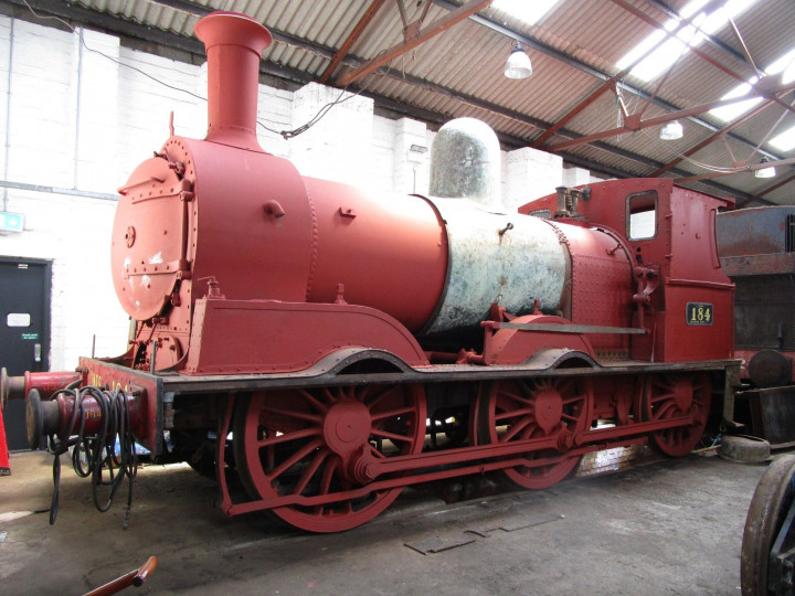 4/6/2022: No.184, in the Locomotive Gallery, getting the first coat of a much-needed cosmetic overhaul.