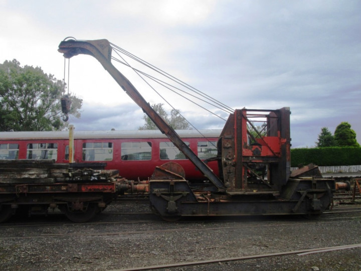 20/8/2022: The crane at rest in Whitehead yard.