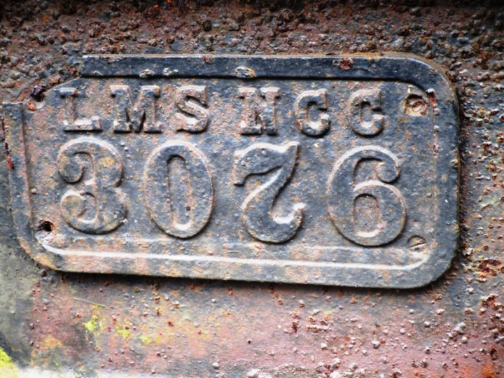 The crane's number plate.