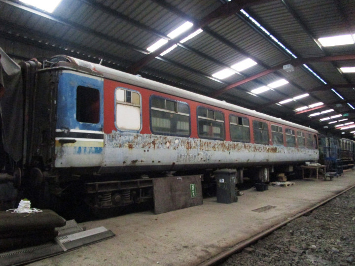 17/12/2022: 305 in the carriage shed at Whitehead, having been reglazed.