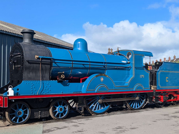 12/9/2024: The newly-painted locomotive on display prior to its official launch the following day. (J.J. Friel)